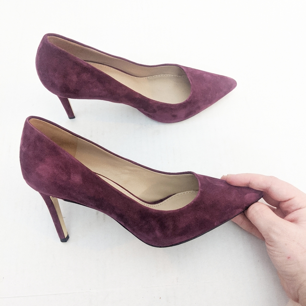 Tory Burch Elena Suede Pointed Toe Pumps Heels 7